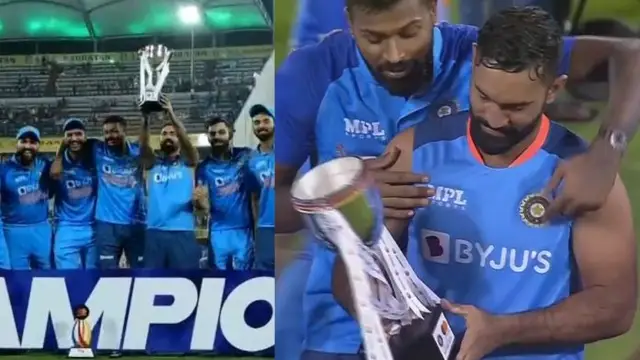 Ind बनाम AUS: कैप्टन रोहित ने एक जीत ट्रॉफी दी, दिनेश कार्तिक भावनात्मक रूप से रोया